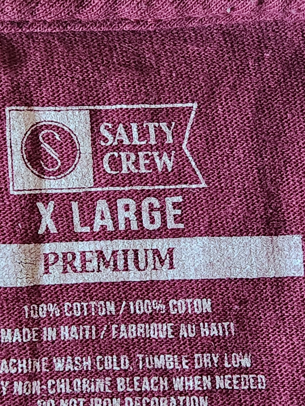 Salty Crew Men's Maroon Short Sleeve Logo Tee Size XL - Picture 6 of 11